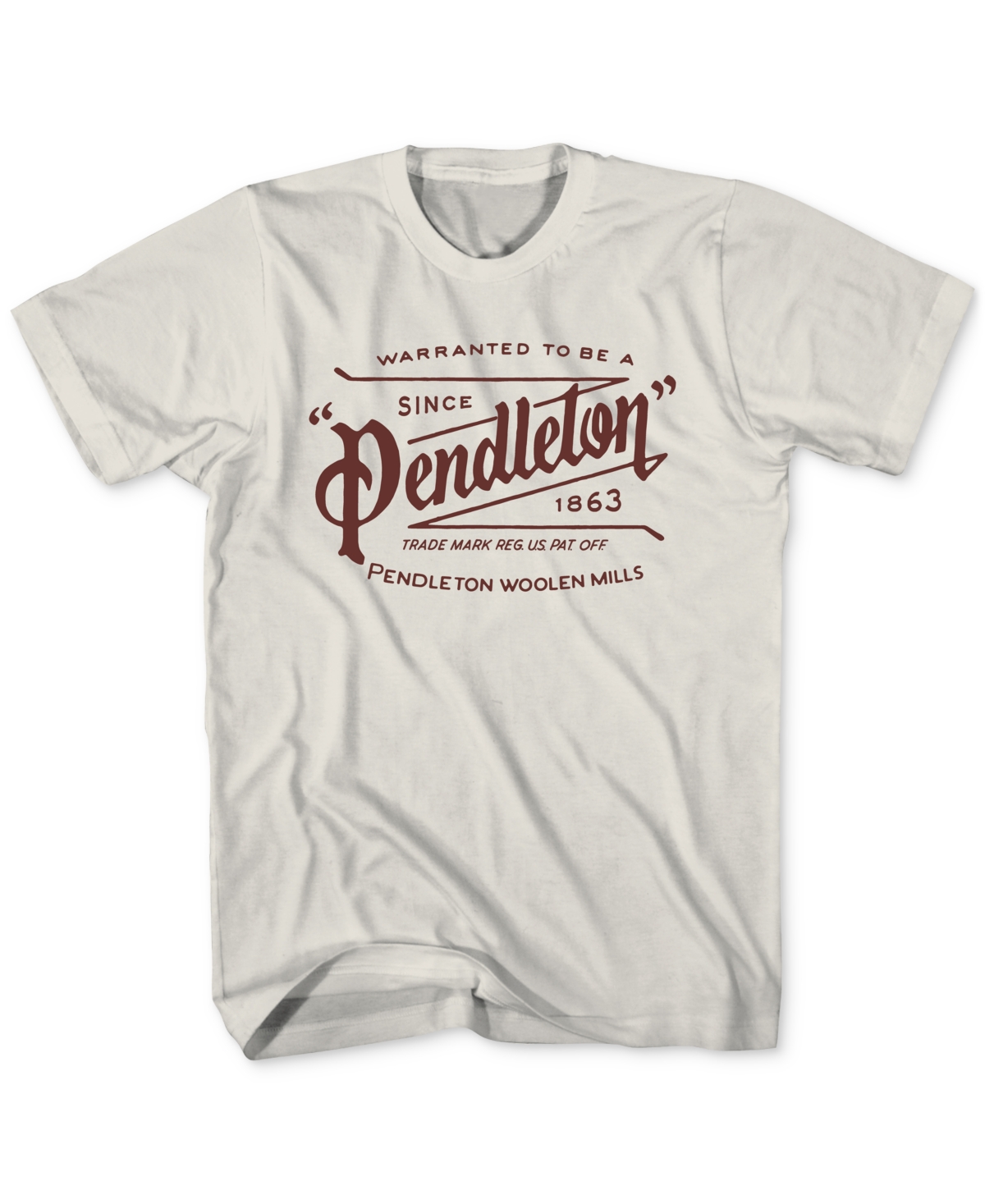 Pendleton Men's Archive Logo Crewneck Short Sleeve Graphic T-shirt In Natural,maroon