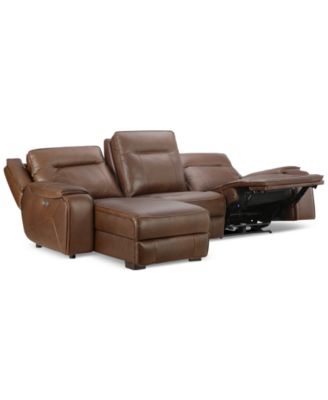 CLOSEOUT! Hansley 3-Pc. Zero Gravity Leather Sectional with Power Recliner and Chaise, Created for Macy's