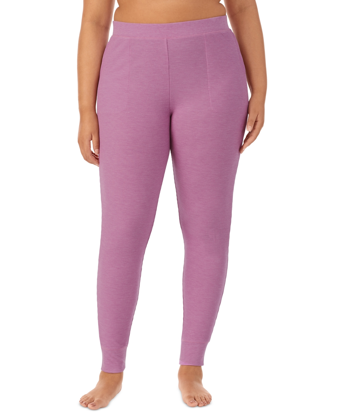 Cuddl Duds Plus Size Stretch Thermal Mid-Rise Leggings - Stone