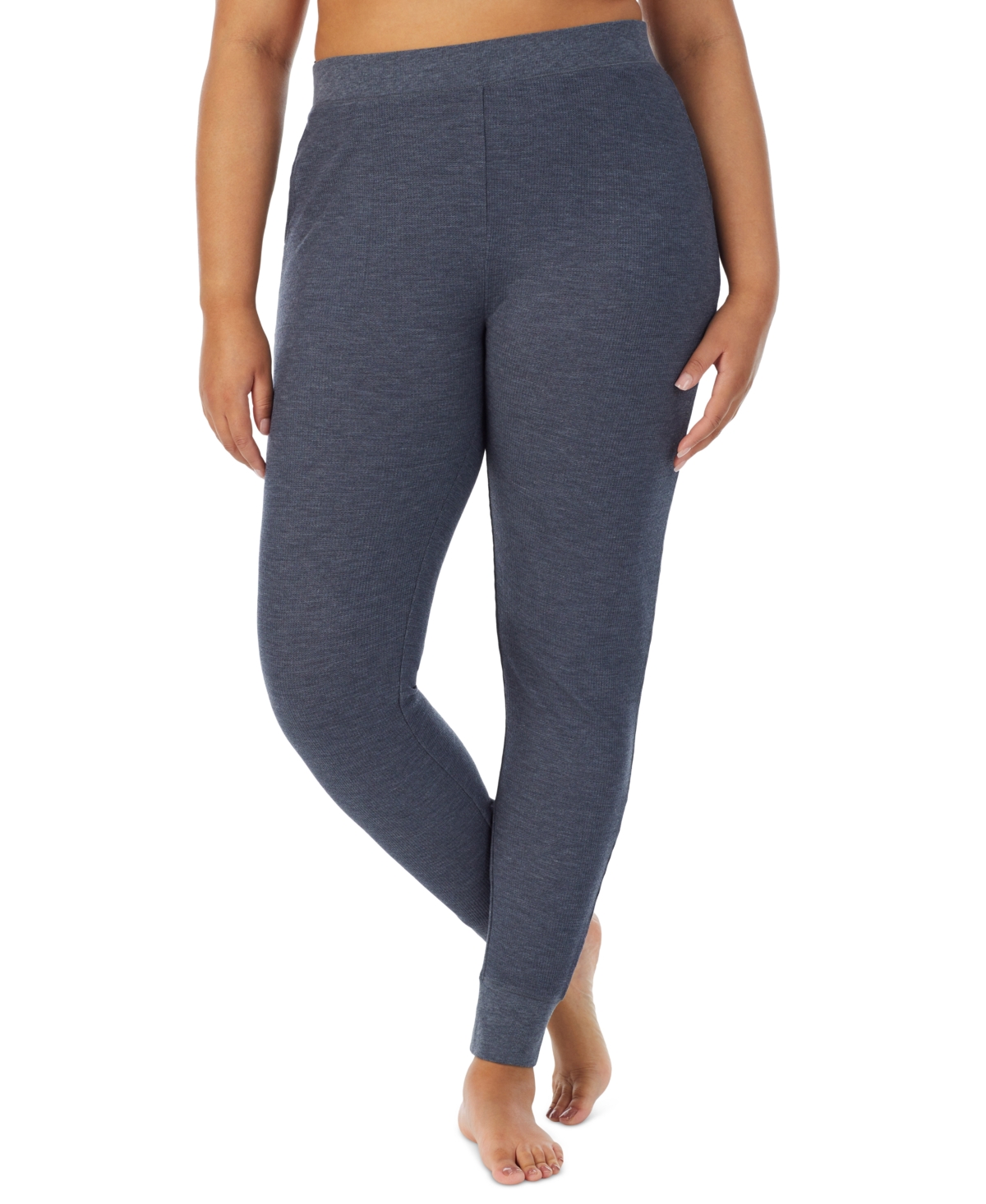 Cuddl Duds Womens Stretch Thermal Waffle Knit Leggings with Pockets