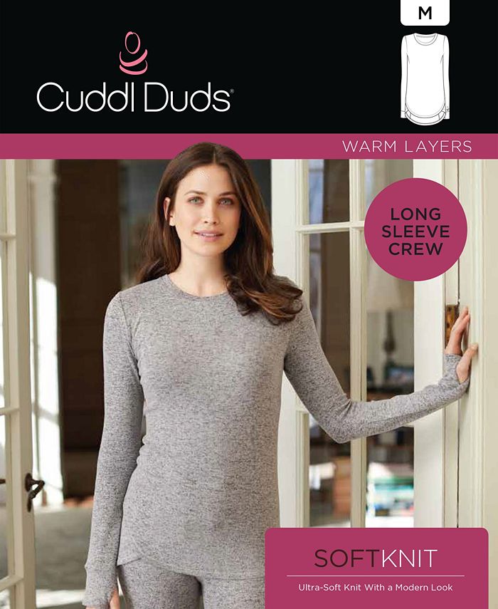 Cuddl Duds Women's Long-Sleeve Thumbhole Crewneck Top - Macy's