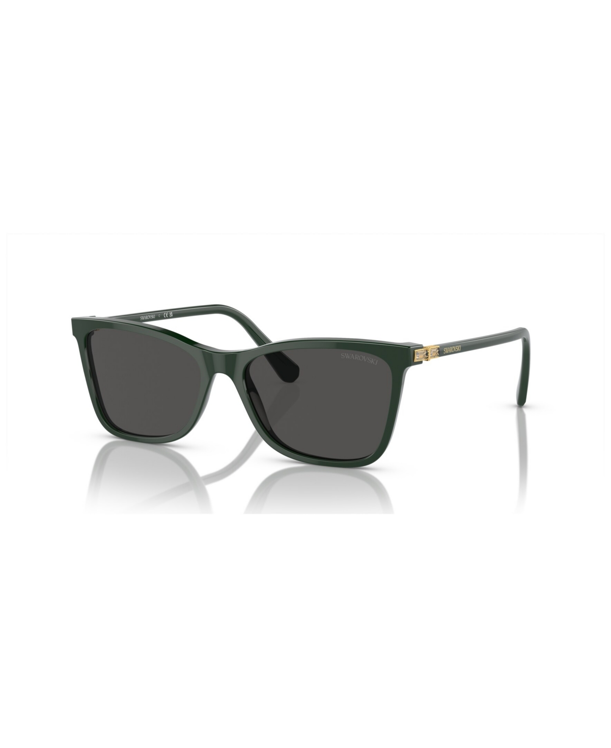 Swarovski Sk6004 Rectangle-frame Acetate Sunglasses In Green Emerald