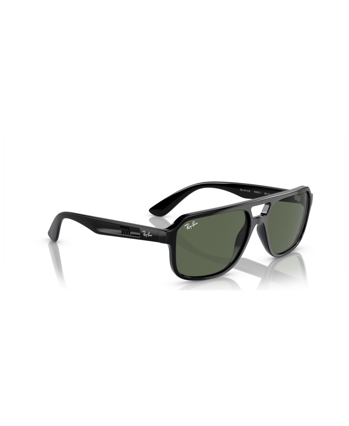 Ray Ban Rb4414m Scuderia Ferrari Collection Sunglasses Black Frame Green Lenses 58-17 In Black