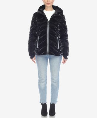 Women's Midweight Quilted Contrast with Thumbholes Hooded Jacket