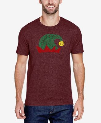 Men's Christmas Elf Hat Premium Blend Word Art T-shirt