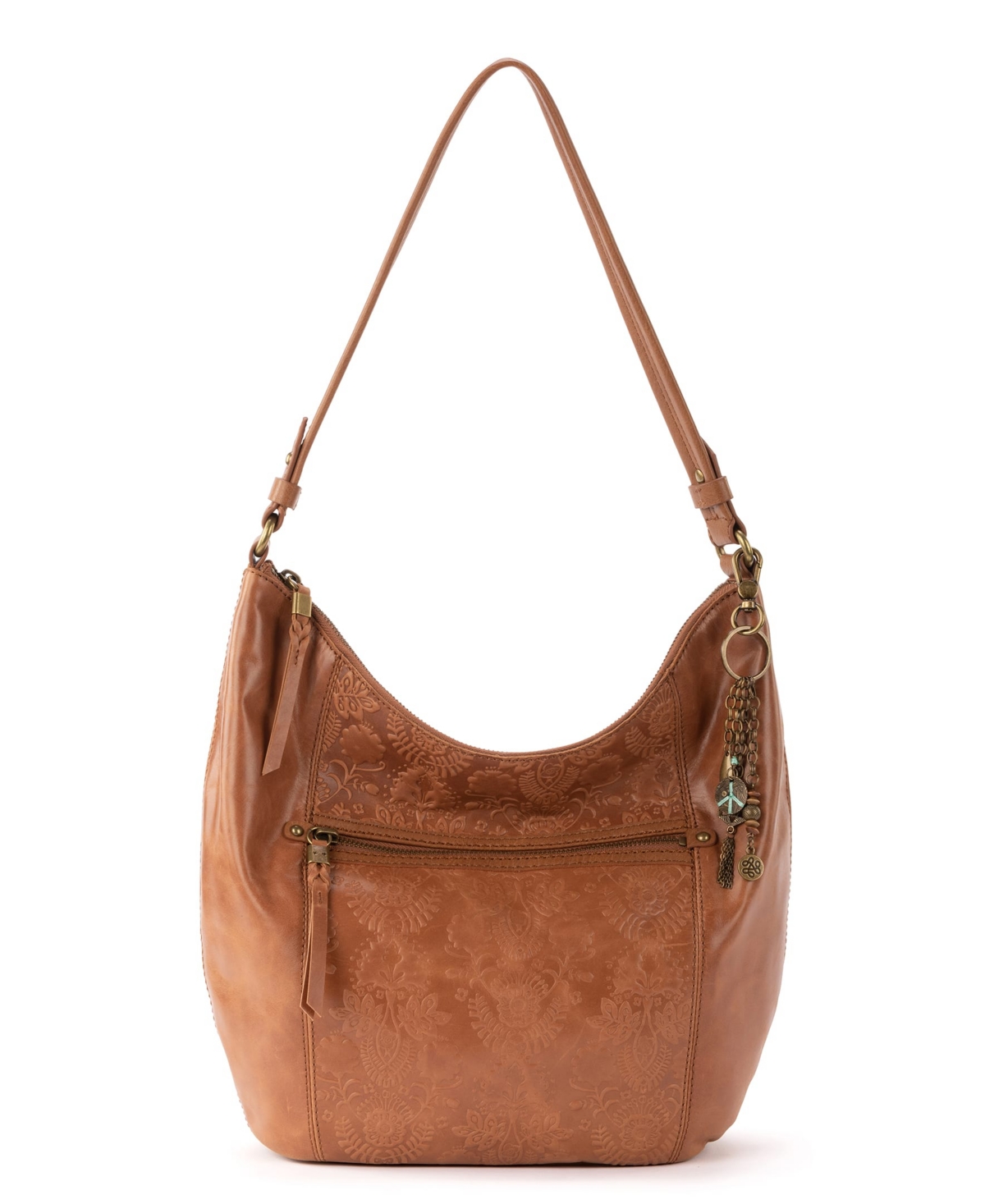 The Sak Women's Sequoia Leather Hobo In Tobacco Floral Emboss