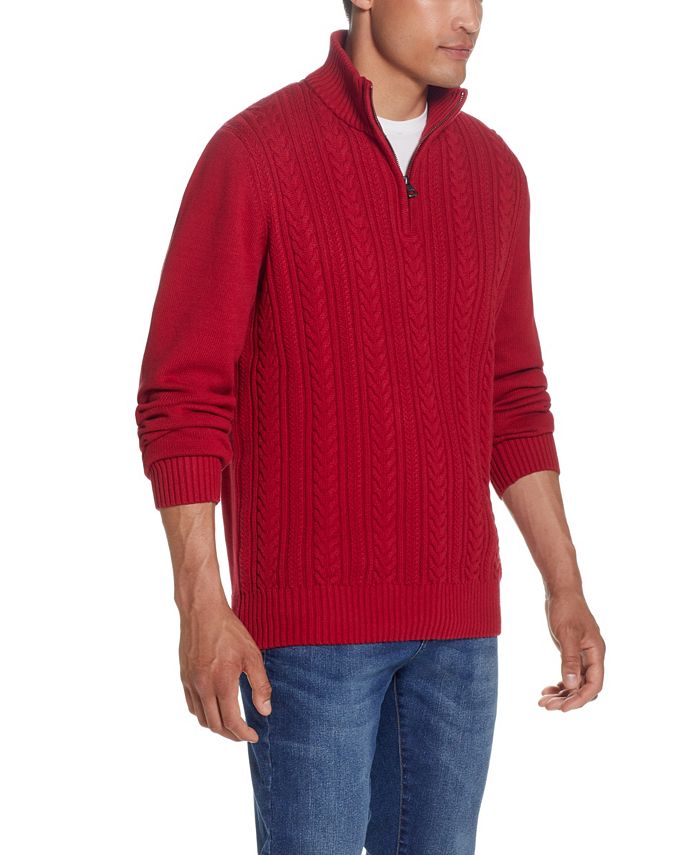 Weatherproof Vintage Mens Cable Knit Quarter Zip Sweater Macys