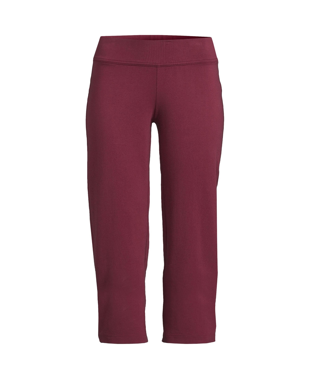 Lands' End Plus Size Plus Size Starfish Mid Rise Straight Leg Elastic Waist  Pull On Pants In Rich Burgundy