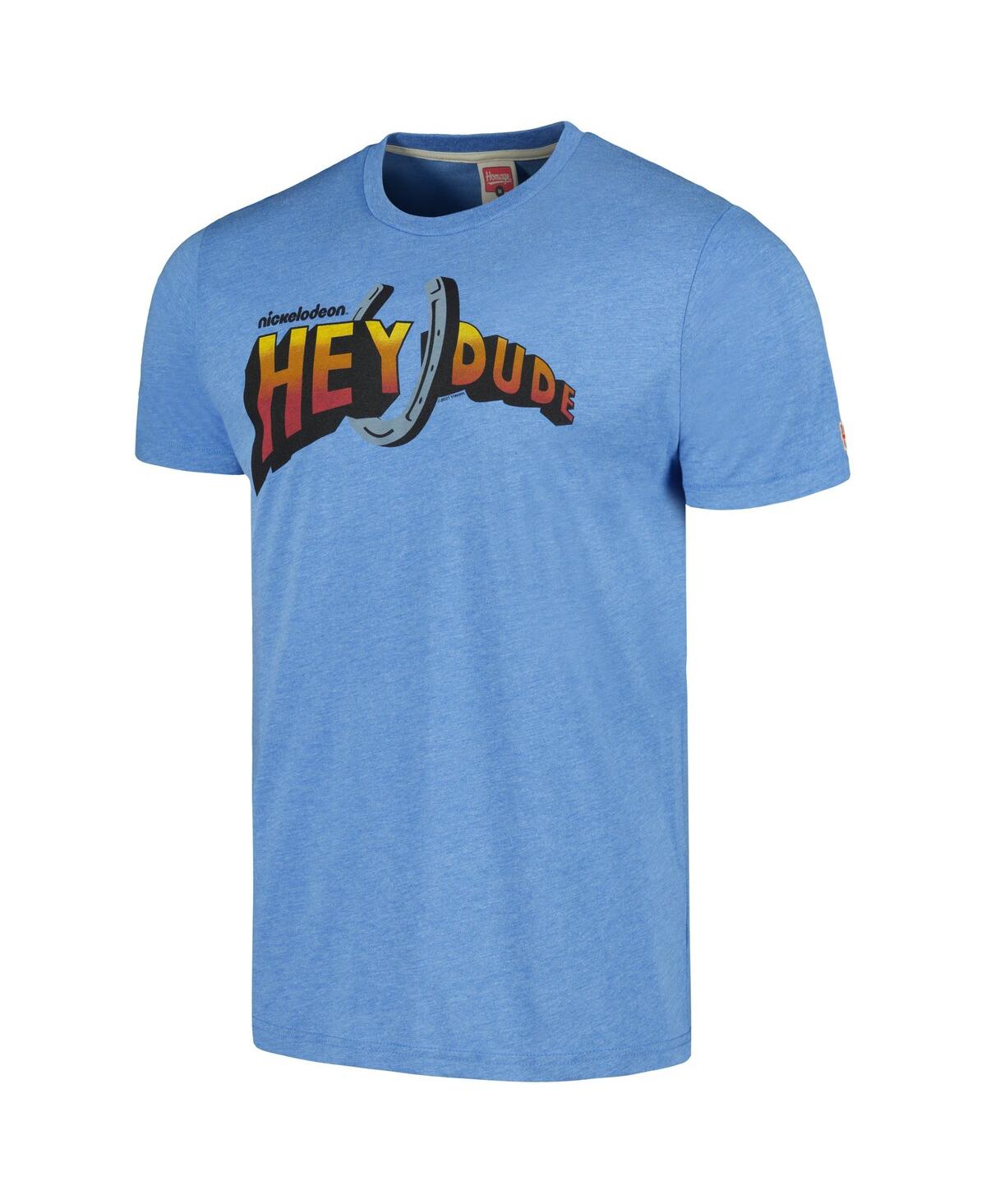 Shop Homage Men's And Women's  Light Blue Hey Dude Graphic Tri-blend T-shirt