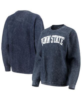 Women's Navy Penn State Nittany Lions Comfy Cord Vintage-Like Wash Basic Arch Pullover Sweatshirt