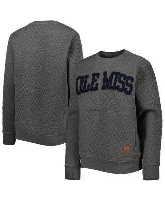Women's Heather Charcoal Ole Miss Rebels Moose Quilted Pullover Sweatshirt