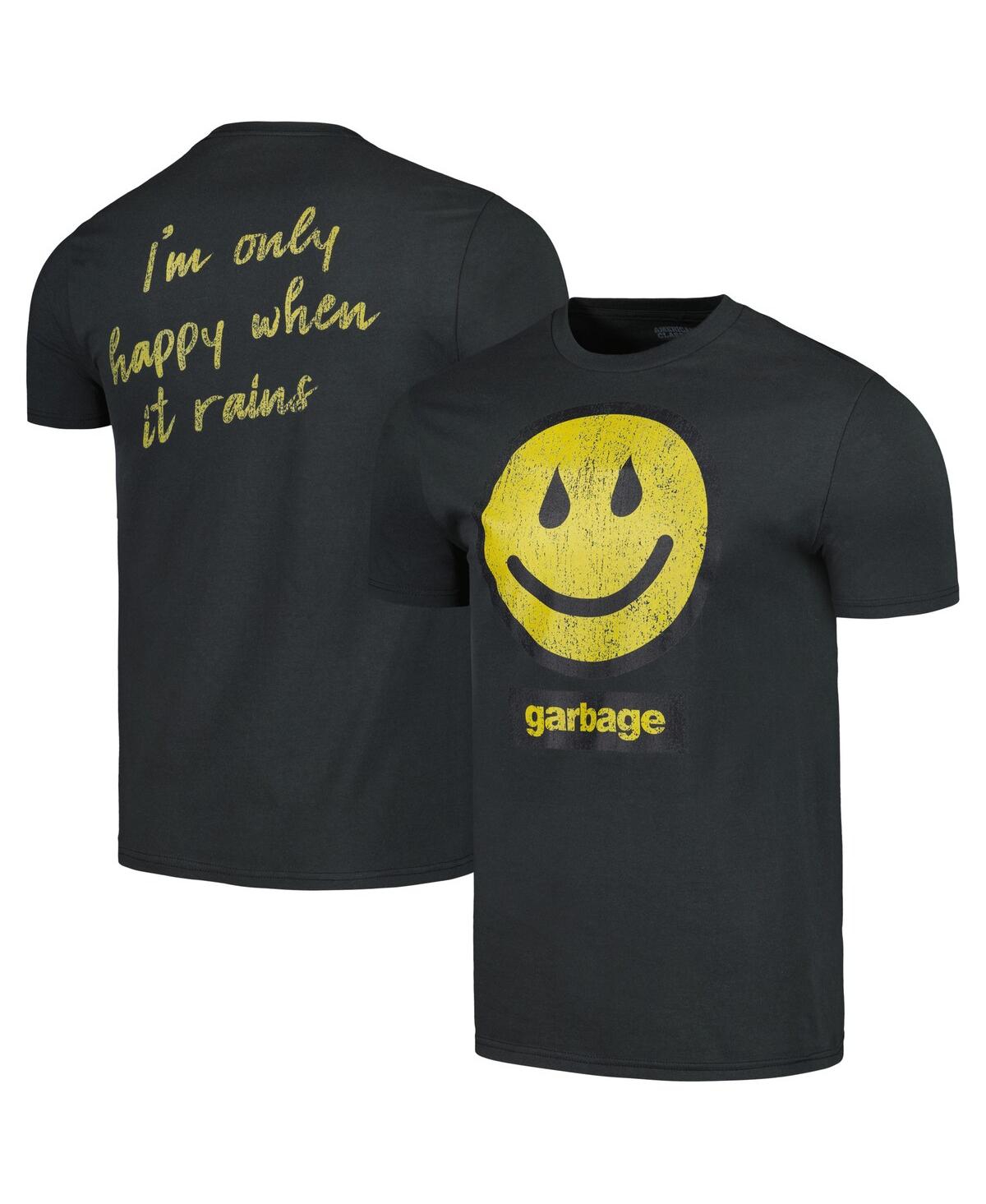 American Classics Men's Charcoal Garbage Rain Smiley T-shirt