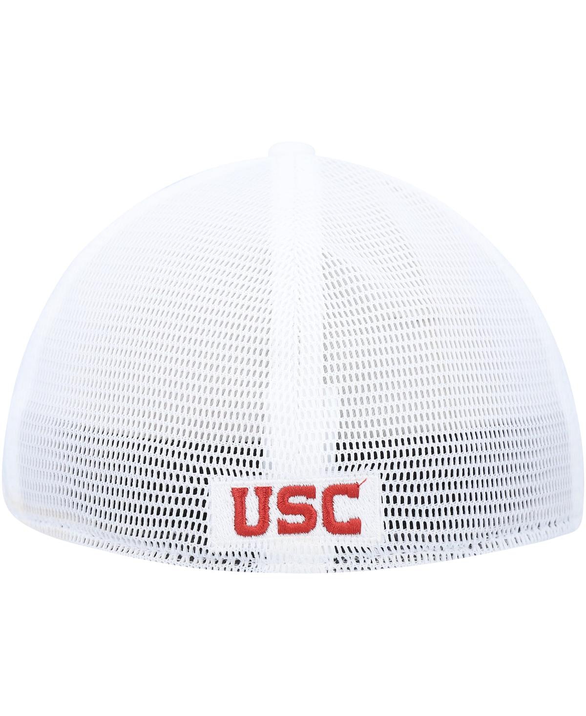 Shop Nike Men's  White Usc Trojans Legacy91 Meshback Swoosh Performance Flex Hat