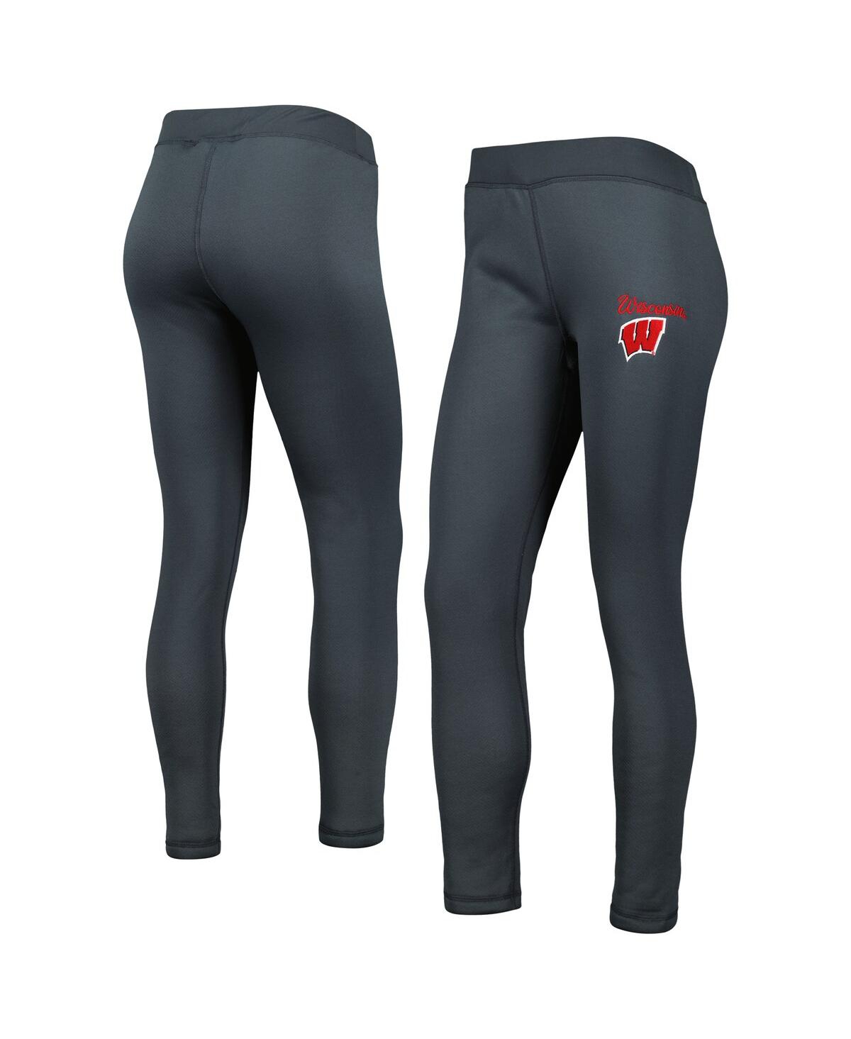 CONCEPTS SPORT WOMEN'S CONCEPTS SPORT CHARCOAL WISCONSIN BADGERS UPBEAT SHERPA LEGGINGS 