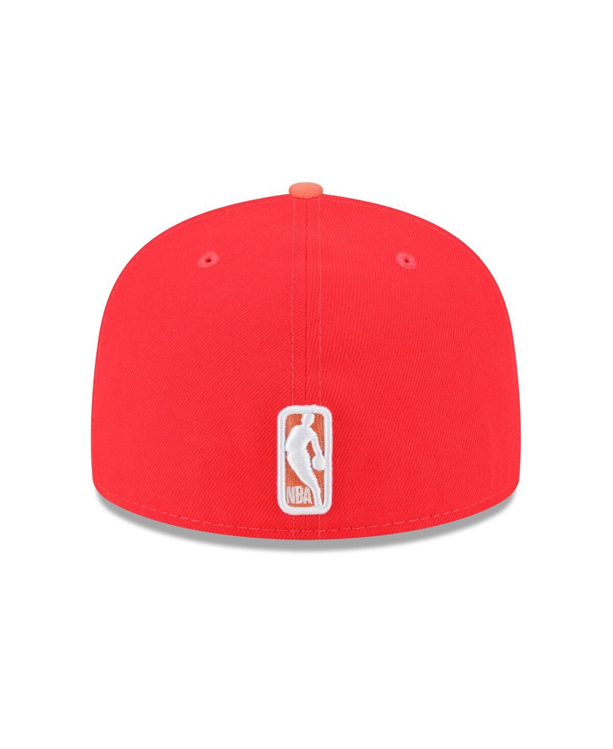 Shop New Era Men's  Red, Peach Philadelphia 76ers Tonal 59fifty Fitted Hat In Red,peach