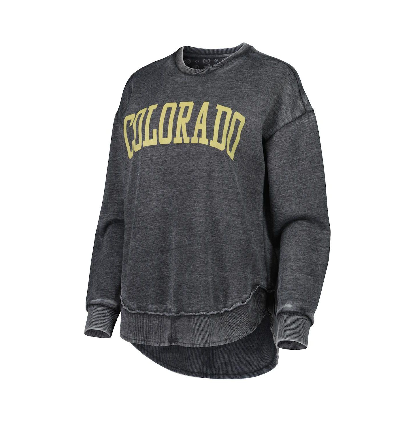 Женская толстовка Pressbox Black Colorado Buffaloes Vintage-Like Wash Pullover — фото 3