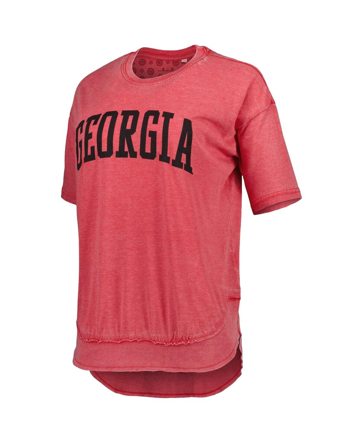 PRESSBOX WOMEN'S PRESSBOX RED GEORGIA BULLDOGS ARCH PONCHO T-SHIRT 