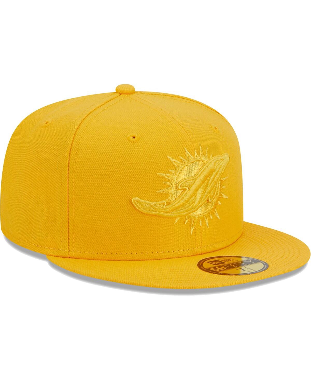 Men's New EraMiami Dolphins Color Pack 59FIFTY Fitted Hat - Gold