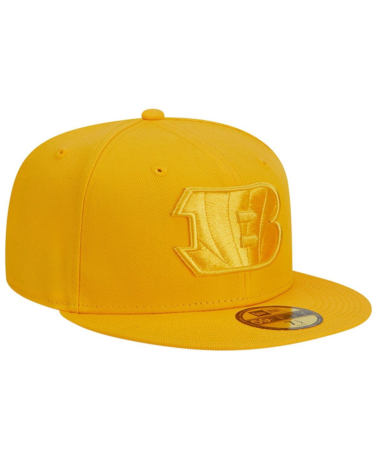 Shop New Era Men's  Gold Cincinnati Bengals Color Pack 59fifty Fitted Hat