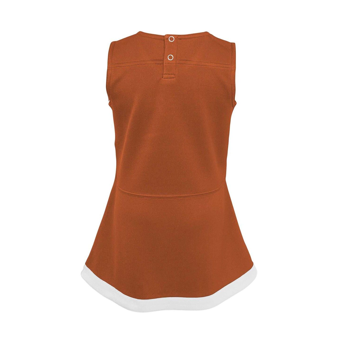 Платья Outerstuff Texas Orange, White Texas Longhorns Cheer Captain Jumper Dress для девочек — фото 4