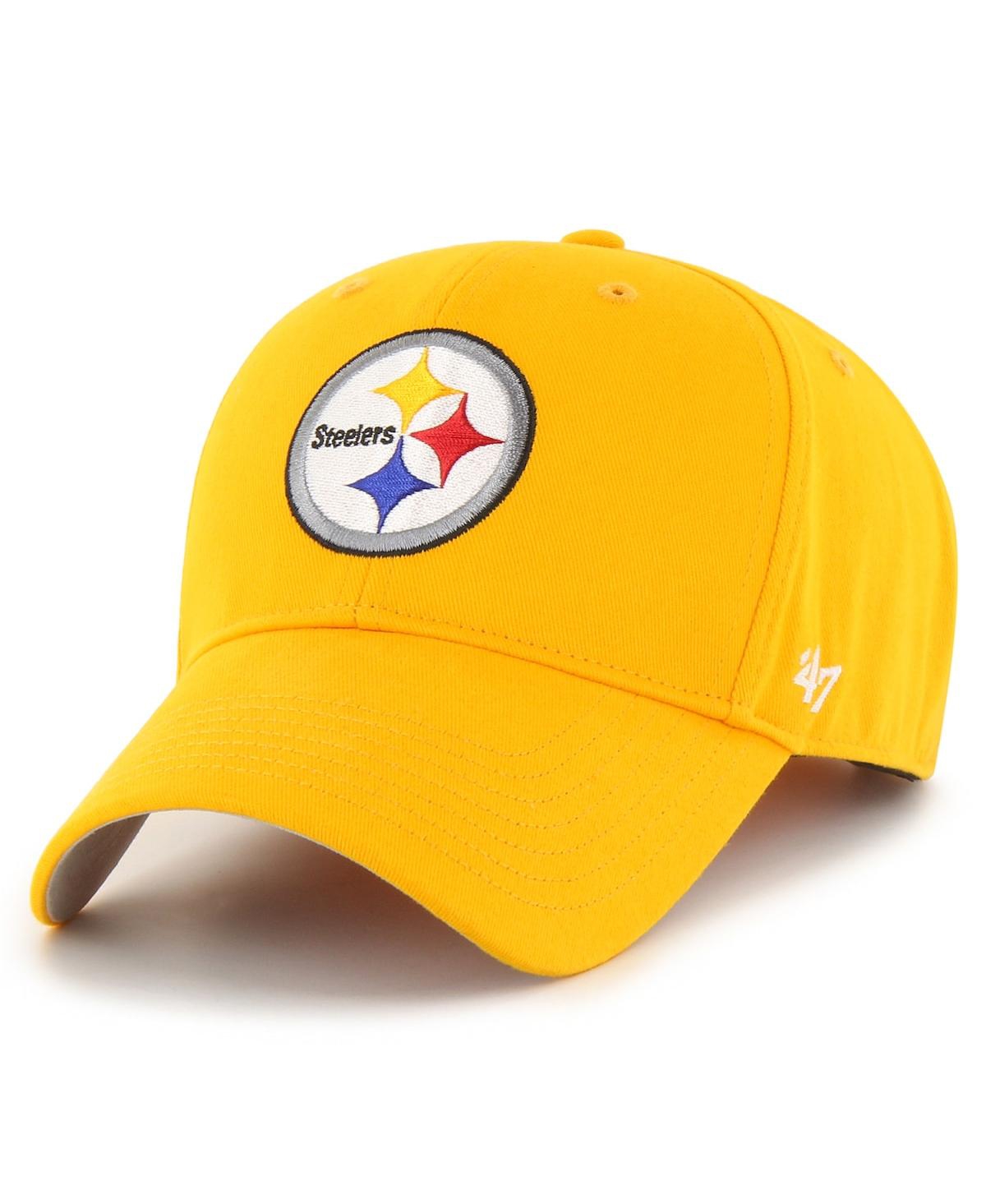 47 Brand Kids' Big Boys And Girls ' Gold Pittsburgh Steelers Secondary Mvp Adjustable Hat