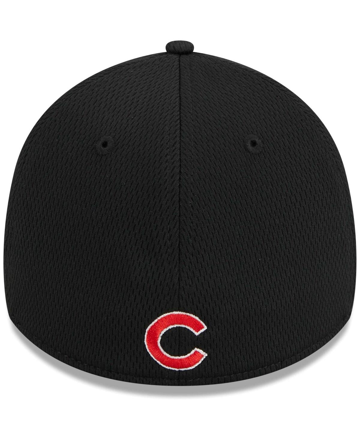 Men's New EraChicago Cubs Top Visor 39THIRTY Flex Hat - Black