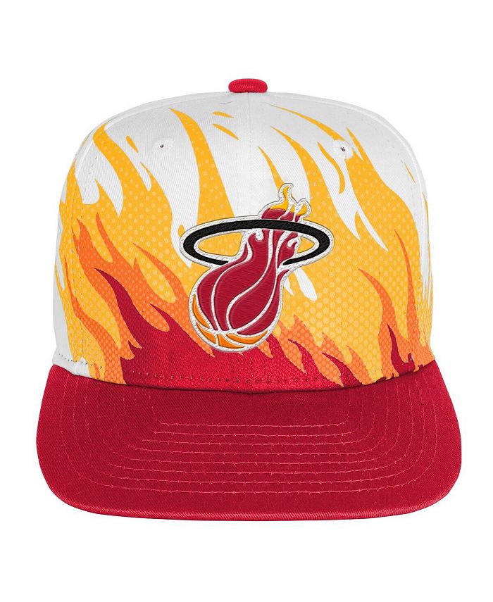 Miami Heat Mitchell And Ness Leather Strapback Hat