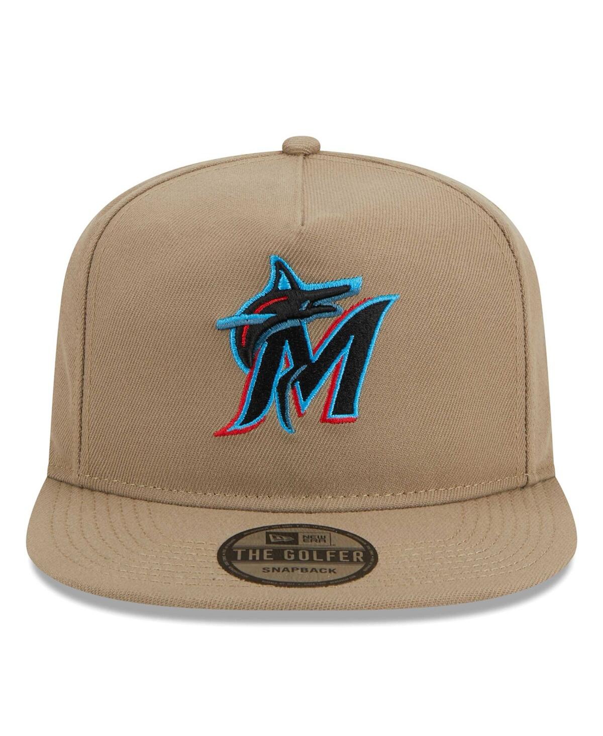 New Era Men's  Khaki Miami Marlins Golfer Adjustable Hat In Khaki