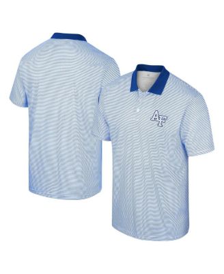 Men's White, Royal Air Force Falcons Print Stripe Polo Shirt