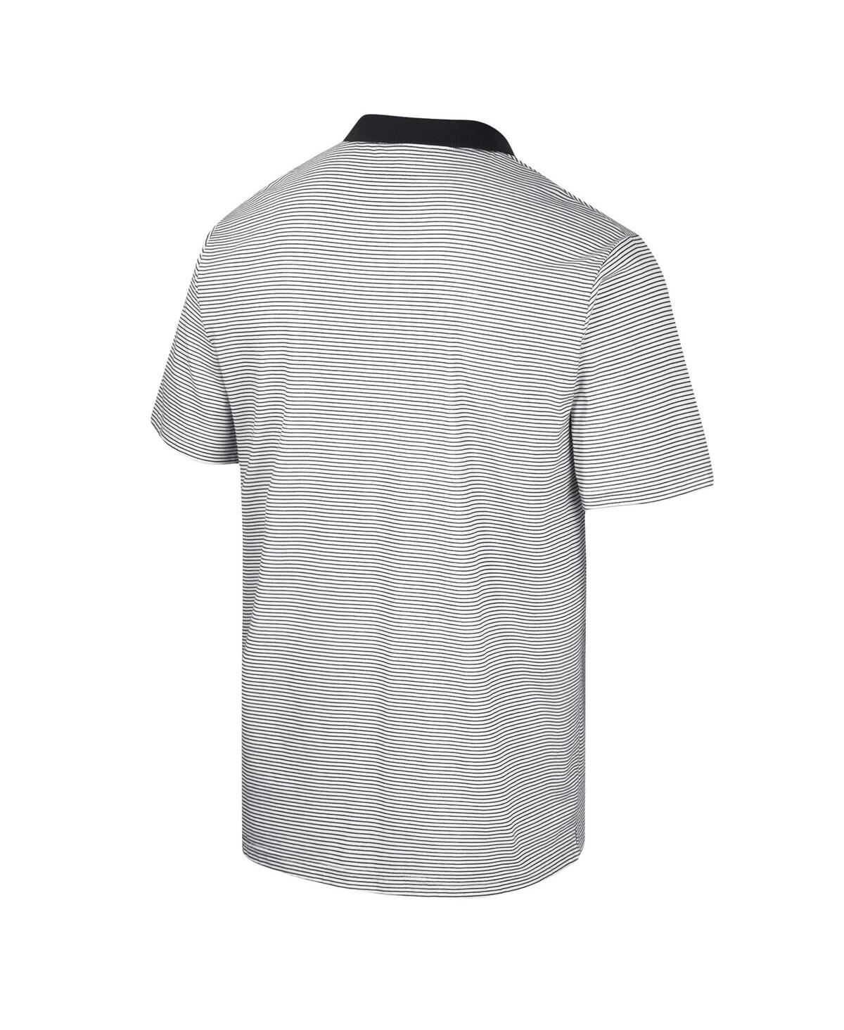 Shop Colosseum Men's  White, Black Army Black Knights Print Stripe Polo Shirt In White,black