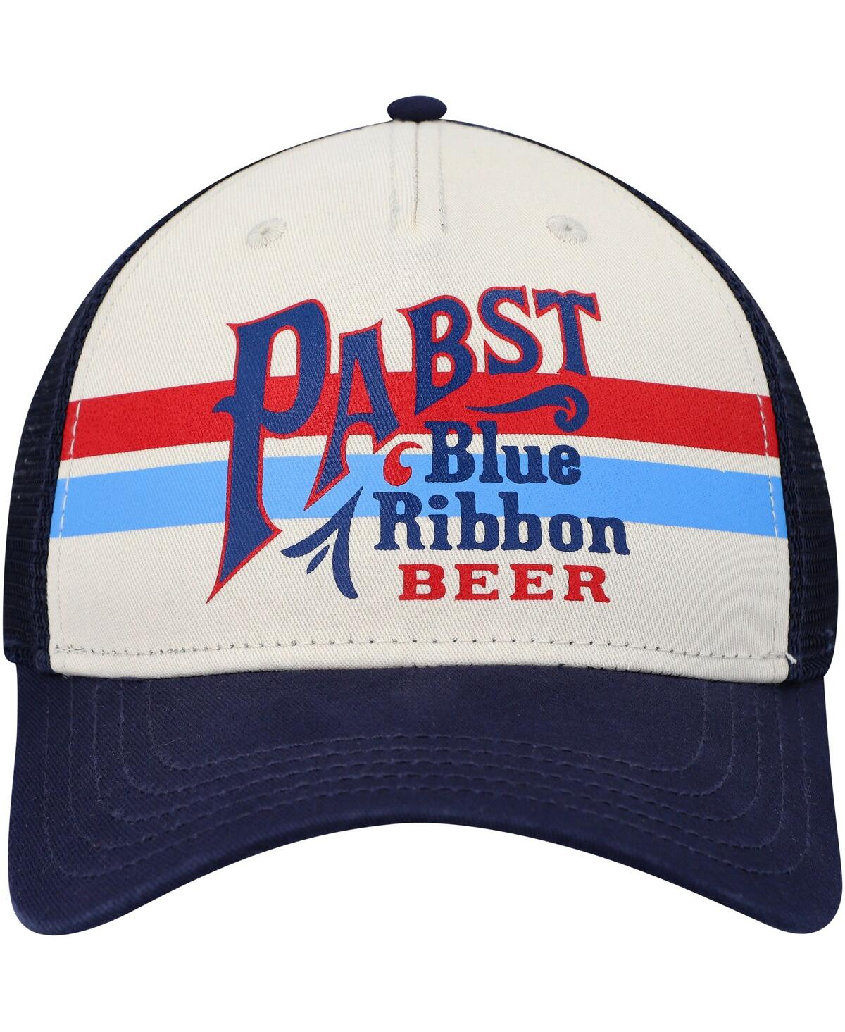 Shop American Needle Men's  Cream, Navy Pabst Blue Ribbon Sinclair Snapback Hat In Cream,navy