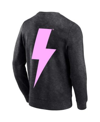Men's Black AC, DC Bolt Washed Pullover Sweatshirt