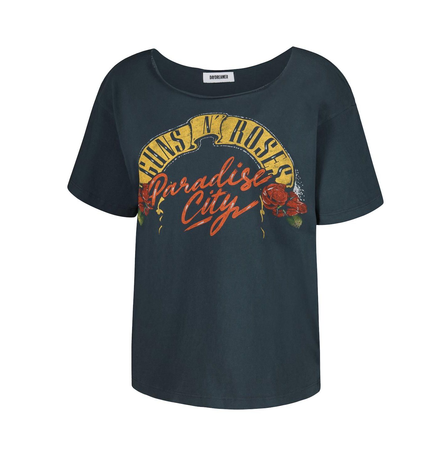 Женская футболка Daydreamer Black Guns n Roses Off-Shoulder Graphic — фото 3