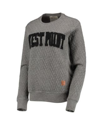 Women's Heather Charcoal Army Black Knights Moose Quilted Pullover Sweatshirt