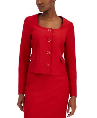 Women's Scoop-Neck Jacket & Pencil Skirt Suit