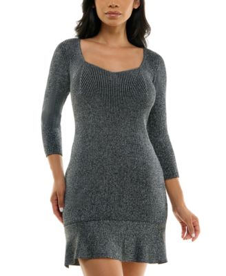 BCX - Juniors' Sweetheart-Neck Ruffle-Hem Bodycon Dress