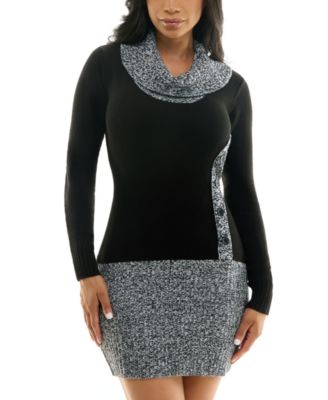 BCX Juniors' Cowlneck Long-Sleeve Sweater Dress Macy's