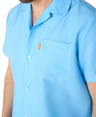 Men's Summer Set - 2 Piece Beach Wear set - Light Cool Blue - Matching Shirt and Shorts