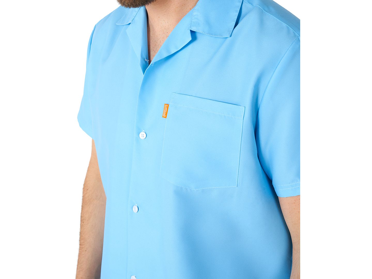 Мужской комплект OppoSuits Summer Set - 2 Piece Beach Wear set - Light Cool Blue - Matching Shirt and Shorts, цвет: Синий — фото 3