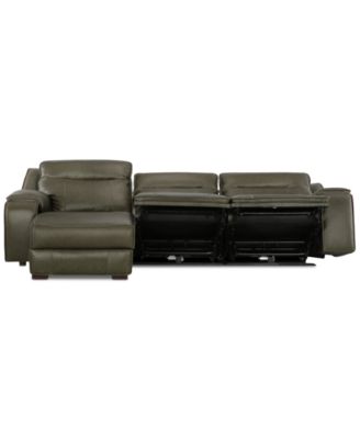 CLOSEOUT! Hansley 3-Pc Zero Gravity Leather Sofa with 2 Power Recliners and Chaise, Created for Macy's