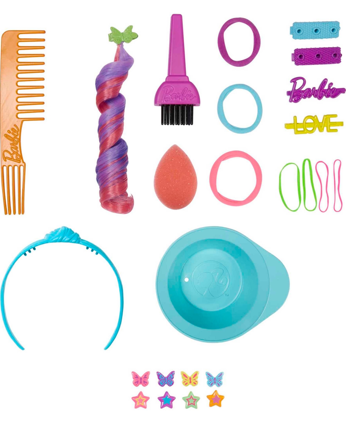 Barbie Deluxe Styling Head, Barbie Totally Hair, Curly Brown Rainbow Hair - Multi-Color
