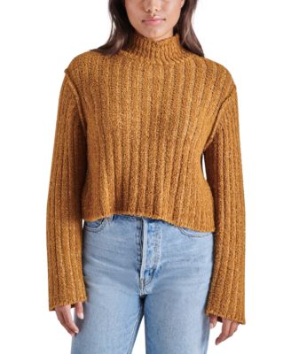 Steve Madden - Women's Kirsten Chunky Cropped Mock Neck Sweater