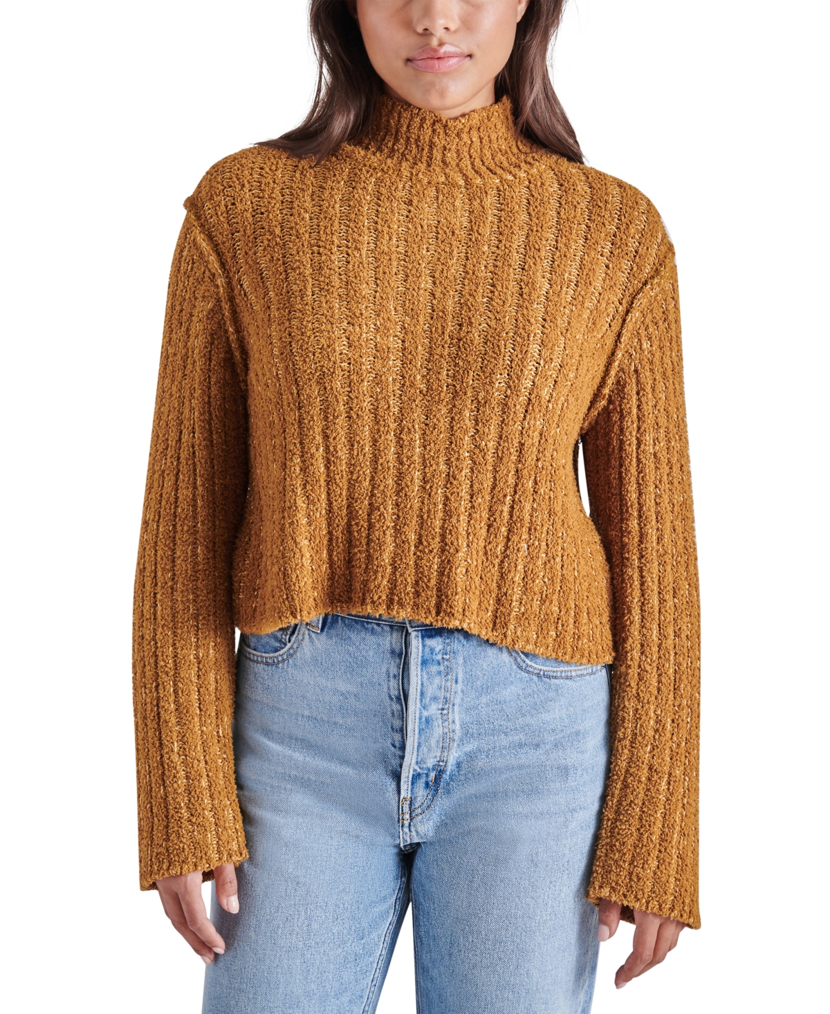 Women's Kirsten Chunky Cropped Mock Neck Sweater - Tann