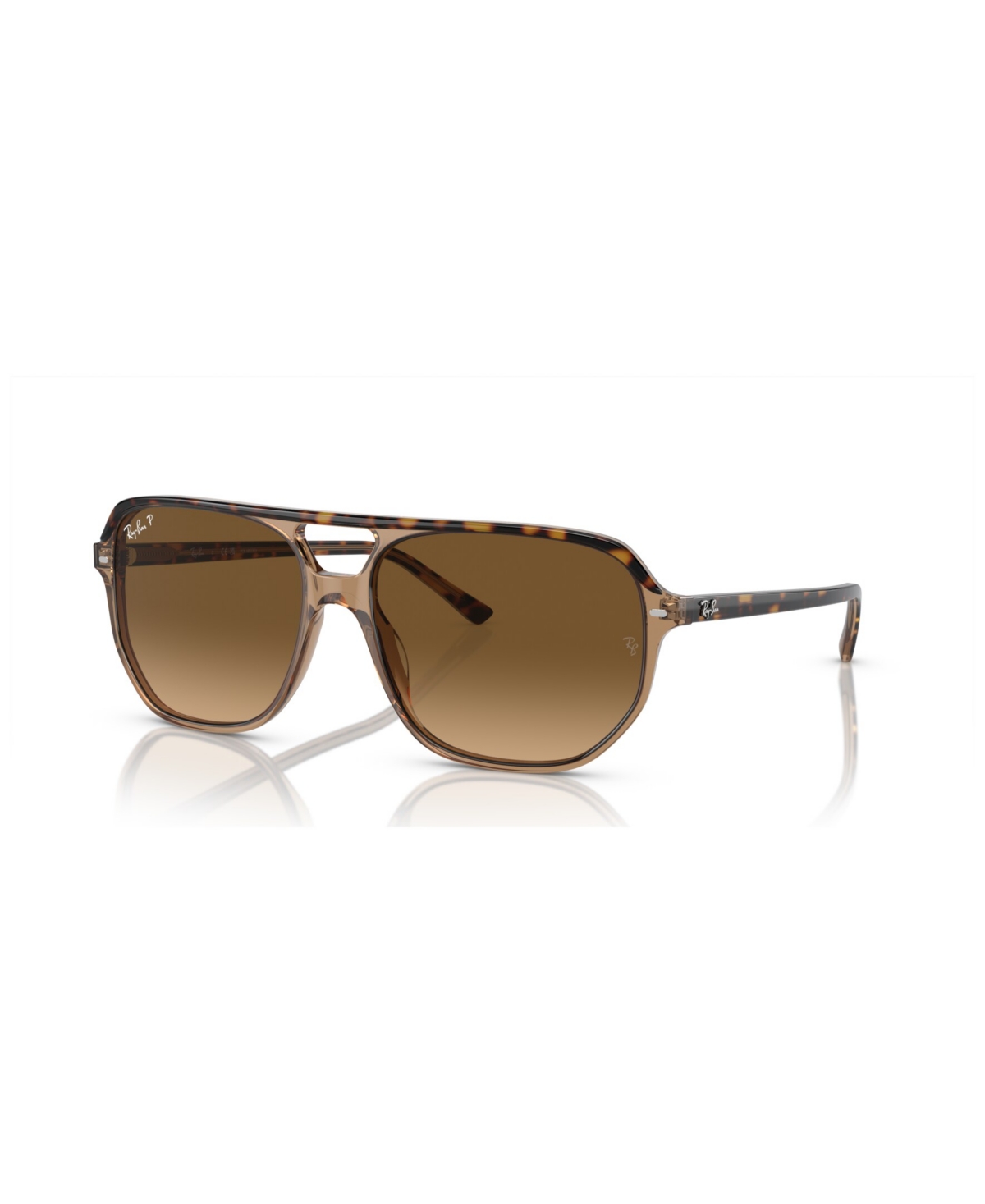 Shop Ray Ban Unisex Bill One Polarized Sunglasses, Gradient Rb2205 In Havana On Transparent Brown