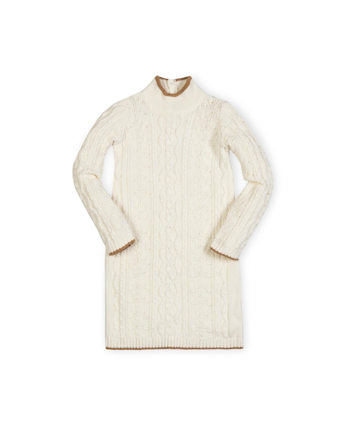 HOPE & HENRY BABY GIRLS TURTLENECK CABLE KNIT SWEATER DRESS 
