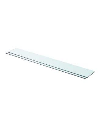 Shelves 2 pcs Panel Glass Clear 35.4"x4.7"