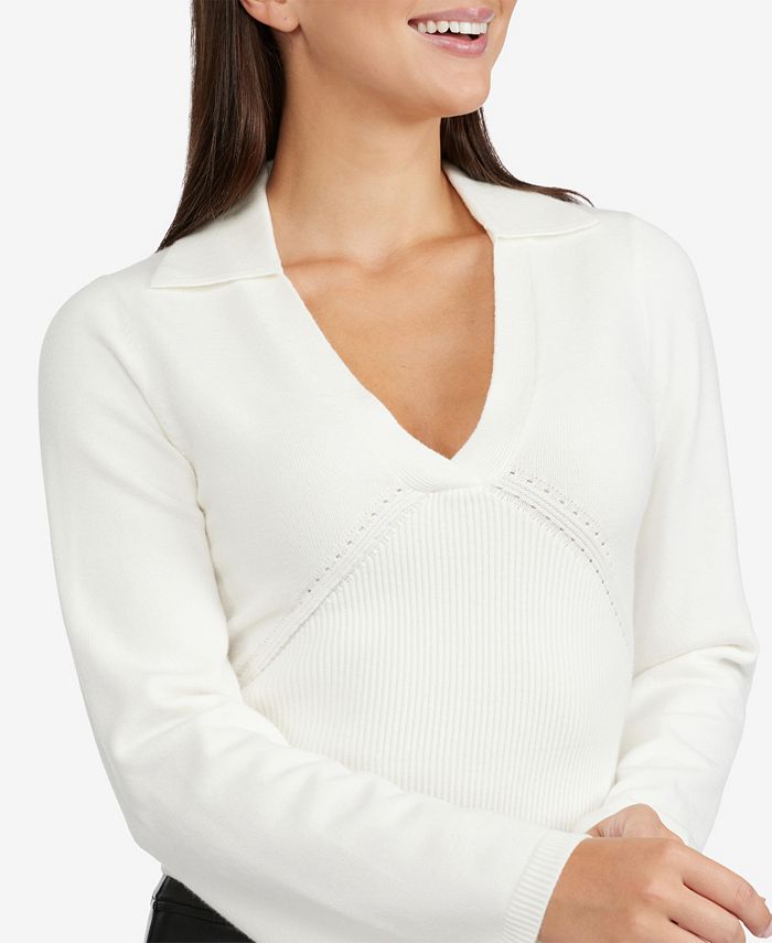 Laundry by Shelli Segal Women's Vneck Sweater with Collar Macy's