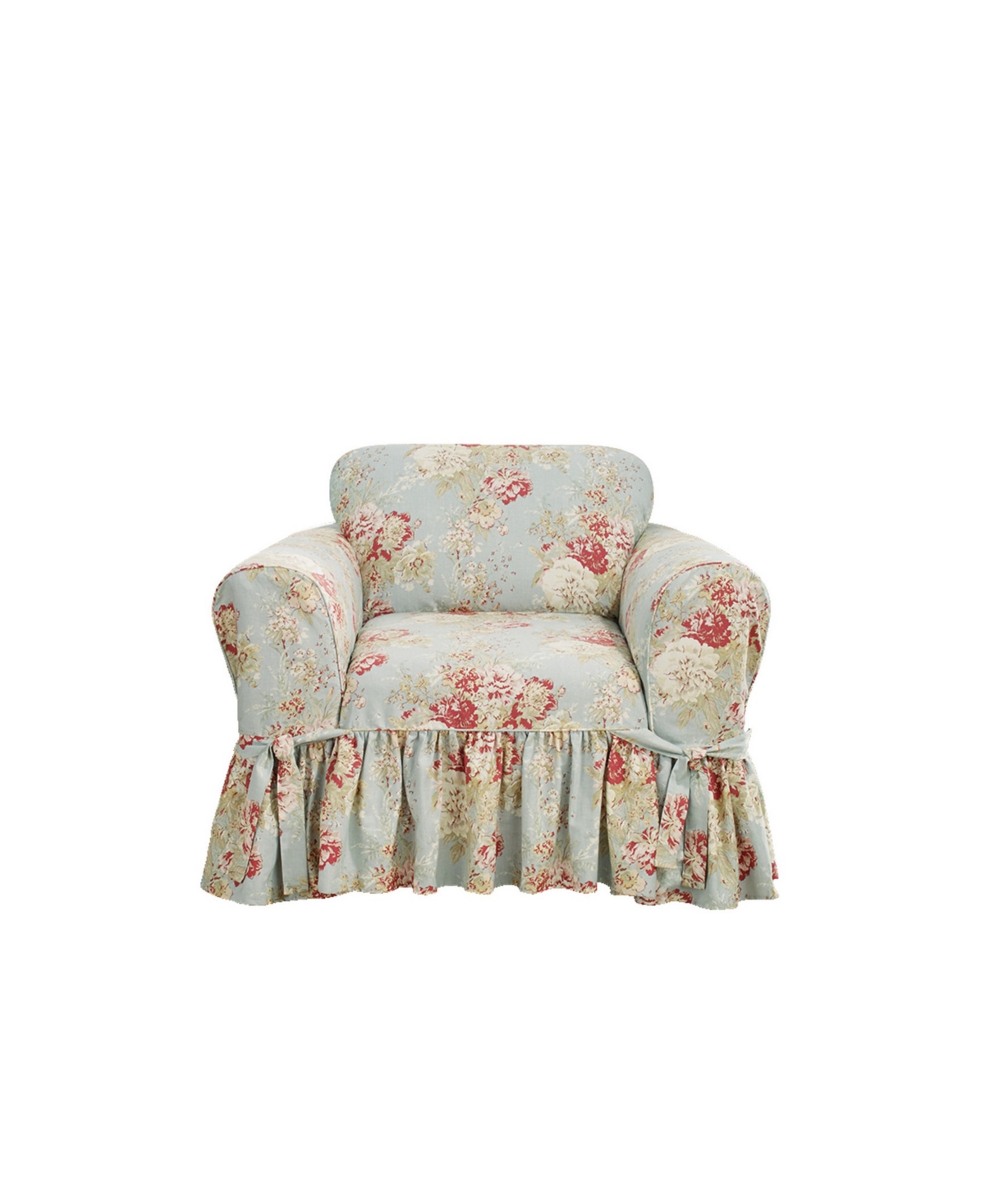Waverly Ballad Bouquet Chair Slipcover, 40" X 43" In Robin's Egg