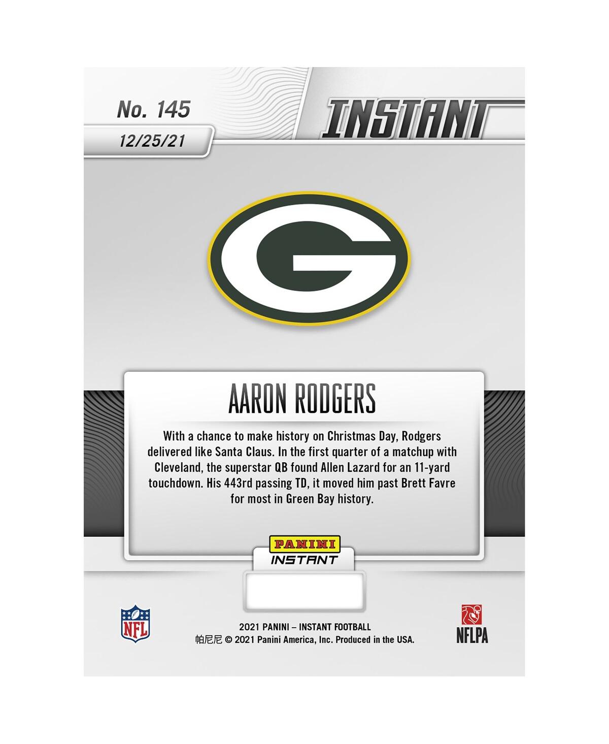Shop Panini America Aaron Rodgers Green Bay Packers Parallel  Instant Nfl Week 16 Rodgers Breaks Favre's P In Multi
