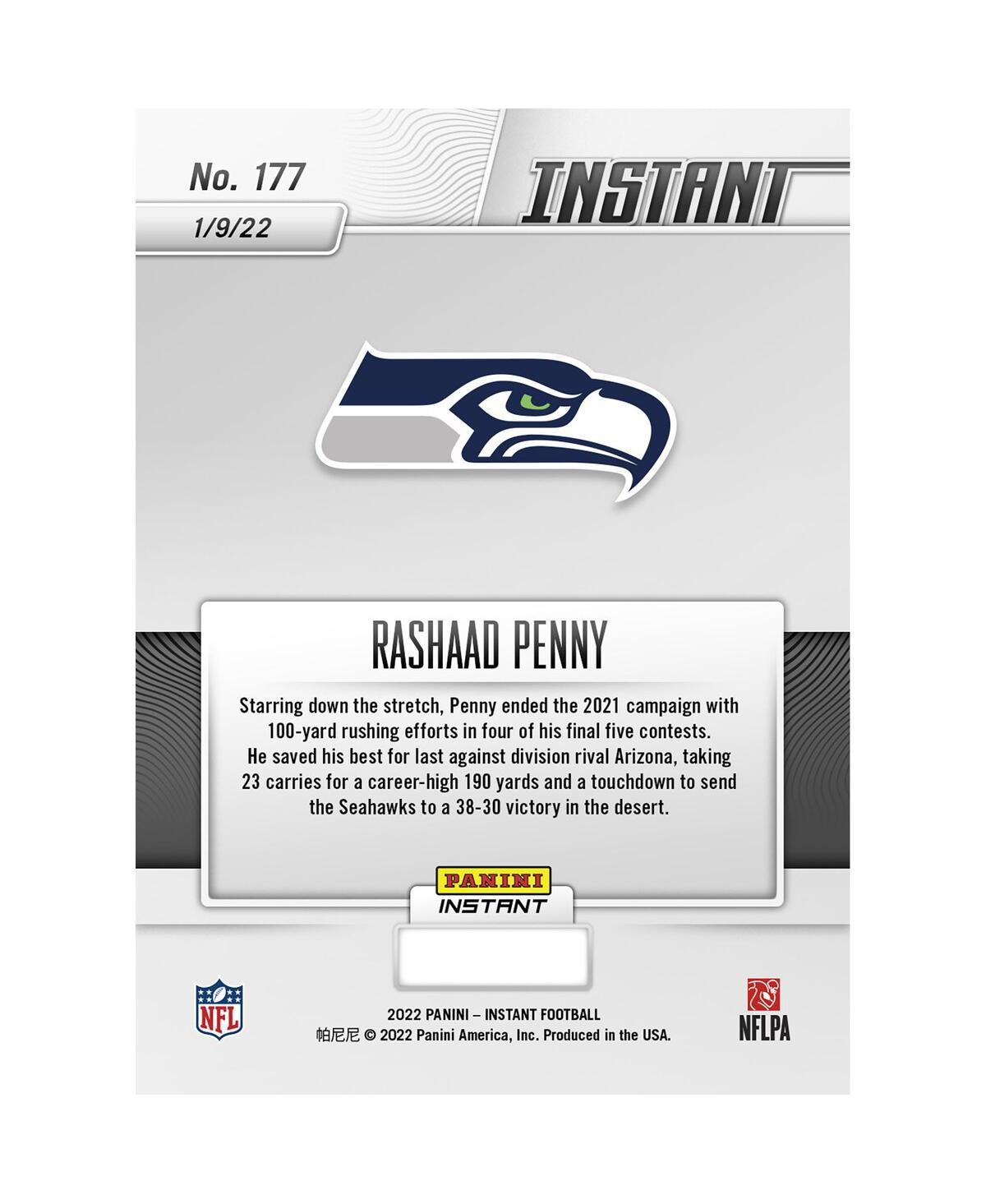Shop Panini America Rashaad Penny Seattle Seahawks Parallel  Instant Nfl Week 18 Penny Rushes For 190 Yard In Multi